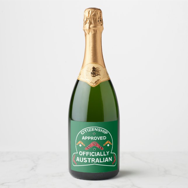 Australian Citizenship Gift | Aussie Citizenship   Sparkling Wine Label (Front)