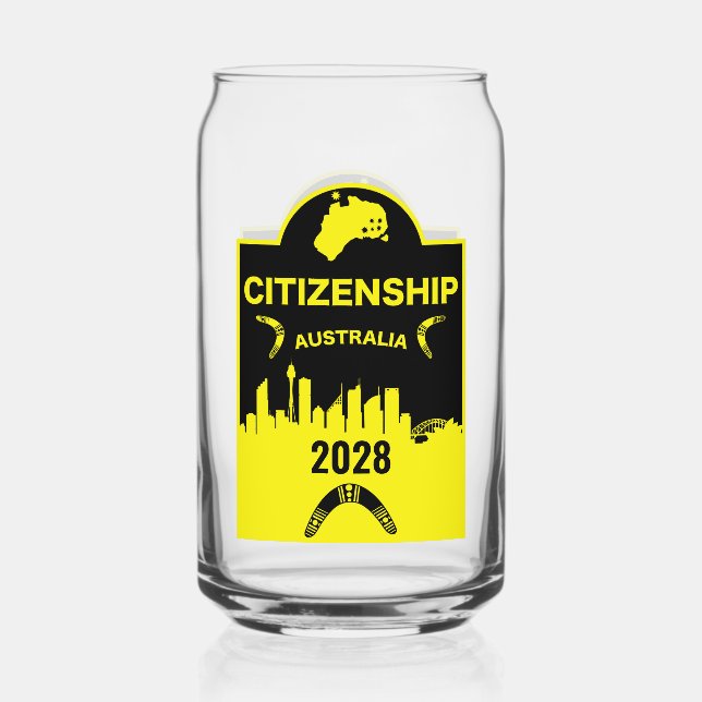 Australian Citizenship Gift Can Glass (Front)