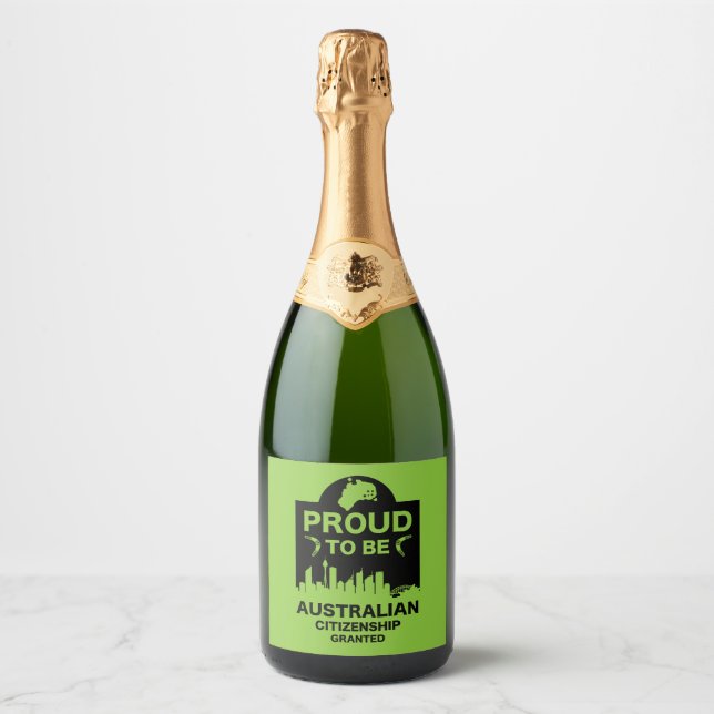 Australian Citizenship Gift Sparkling Wine Label (Front)