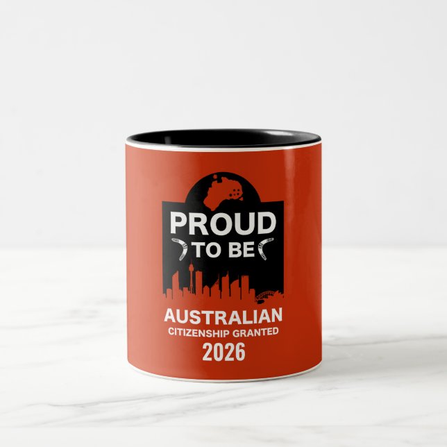 Australian Citizenship Gift Two-Tone Coffee Mug (Center)