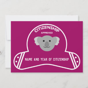 Australian Citizenship Party Congratulations Gift  Thank You Card