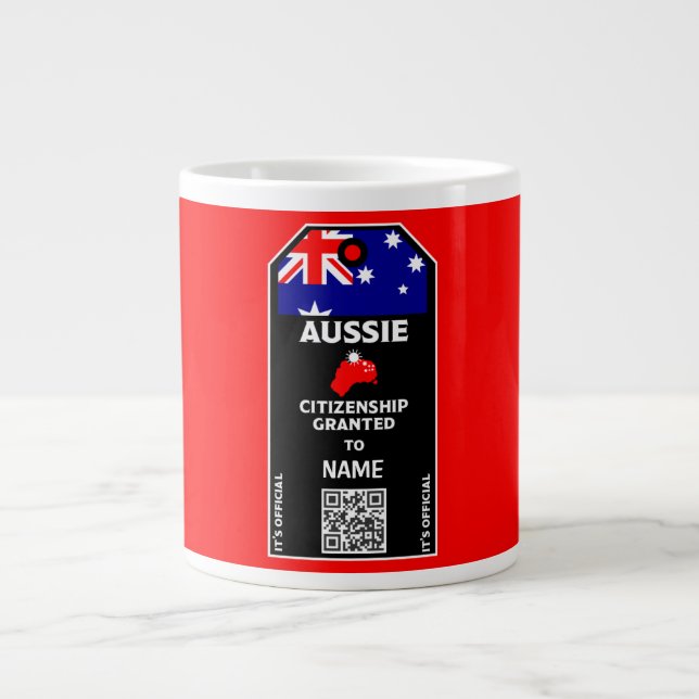 Australian Citizenship Party Congratulations   Large Coffee Mug (Front)