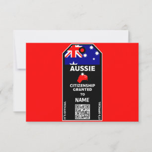Australian Citizenship Party Congratulations Po Thank You Card