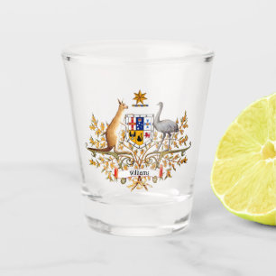 Australian Coat of Arms Your Text Shot Glass
