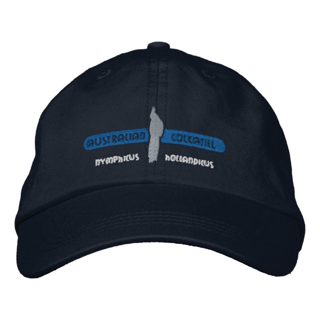 Australian Cockatiel Blue Embroidered Hat (Front)