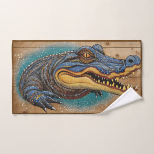 Australian Crocodile Art Design Hand Towel