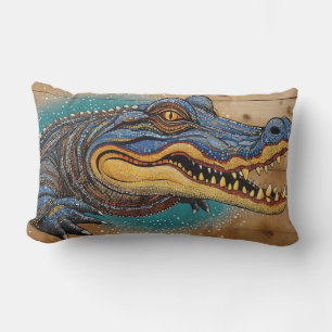 Australian Crocodile Art Design Lumbar Cushion