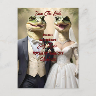 Australian Crocodile Wedding Save The Date, Postcard