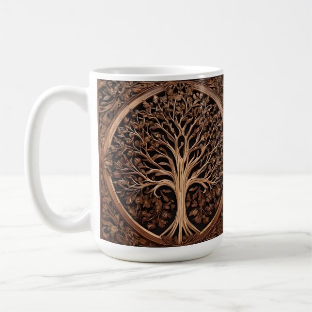 Australian Delights: Waratah Wood Print, Coffee Mug (Left)