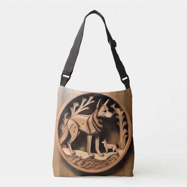  "Australian Dingo: A Nature's Print" Crossbody Bag (Front)