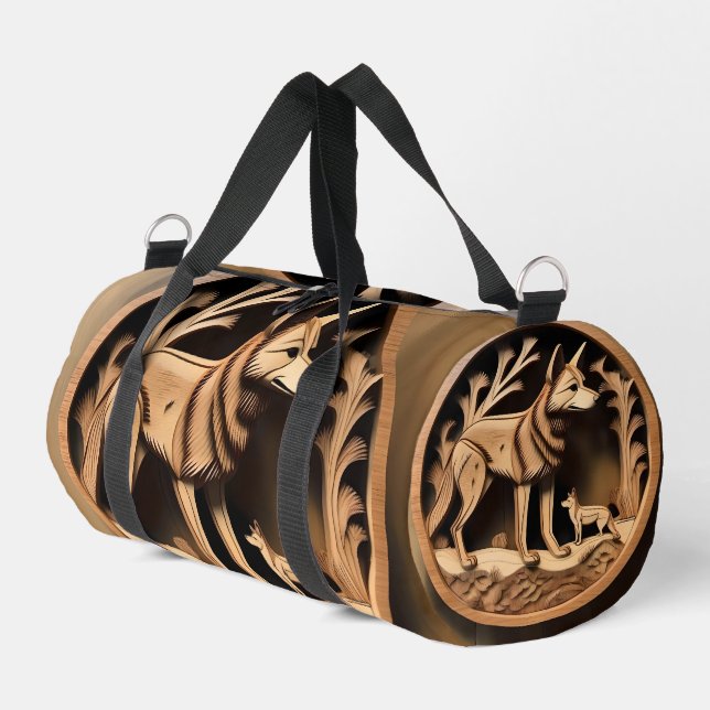  "Australian Dingo: A Nature's Print" Duffle Bag (Left Corner)