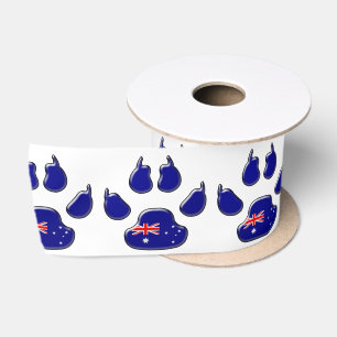 Australian dog paw print satin ribbon