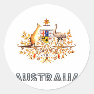 Australian Emblem Classic Round Sticker