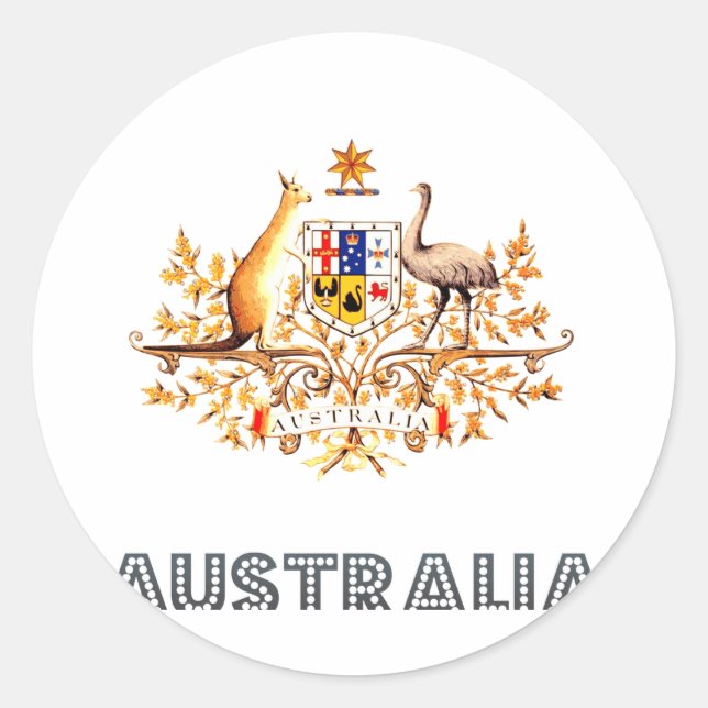 Australian Emblem Classic Round Sticker (Front)