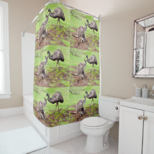 Australian Emu And Kangaroos, Shower Curtain