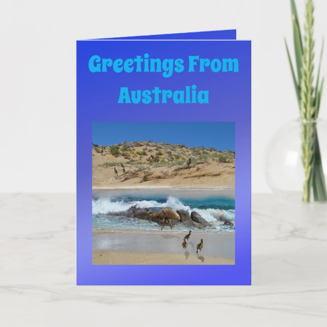 Australian Emu And Koala, Birthday Card (Front)