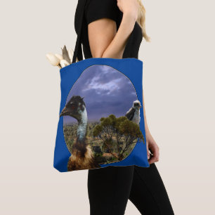 Australian Emu And Kookaburra,   Tote Bag
