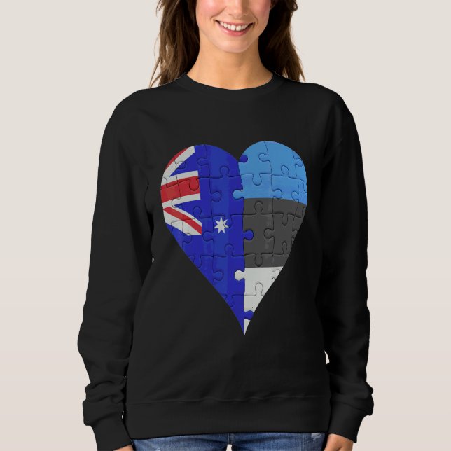 Australian Estonian Flag Heart Sweatshirt (Front)