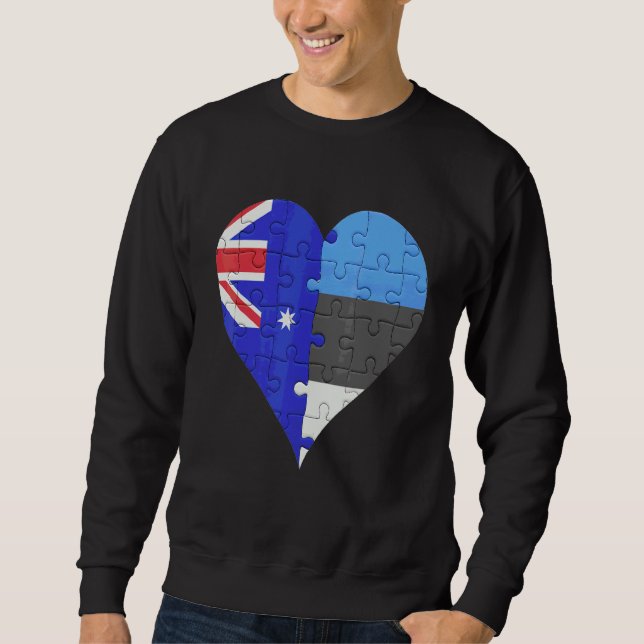Australian Estonian Flag Heart Sweatshirt (Front)