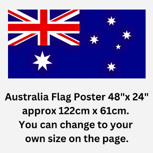 Australian Flag 48"x24"  (change to your own size) Poster