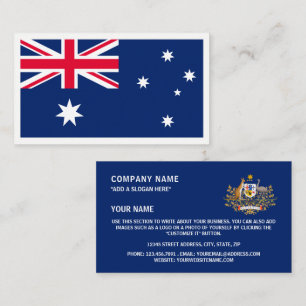 Australian Flag and Coat of Arms, Australia Business Card