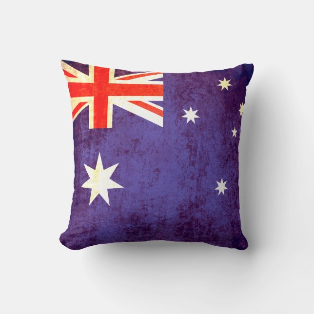 Australian flag antiqued pillow (Front)