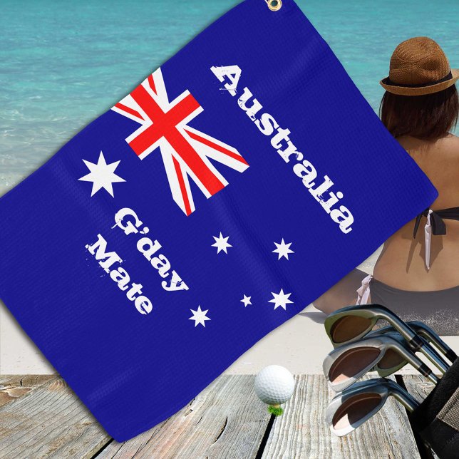 Australian Flag & Australia travel, holiday /sport Golf Towel (Creator Uploaded)