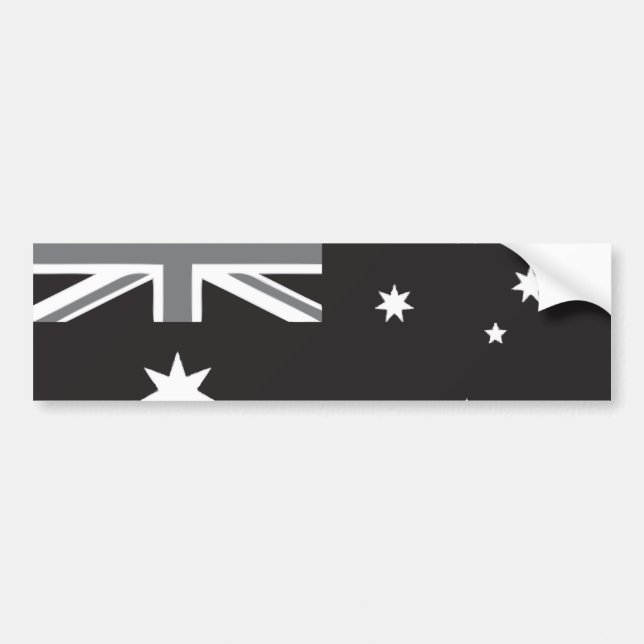 Australian Flag Black and White Bumper Sticker (Front)