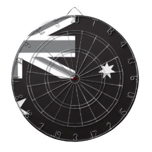 Australian Flag Black and White Dartboard