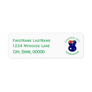 Australian Flag Christmas Angel Return Address