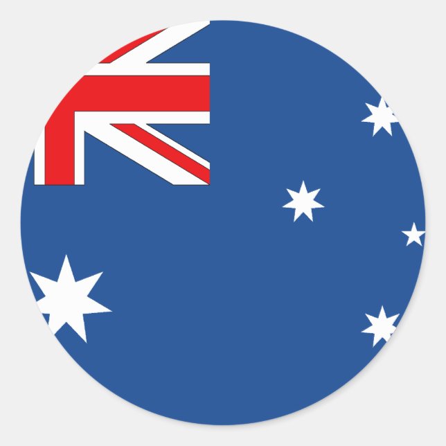 Australian Flag Classic Round Sticker (Front)