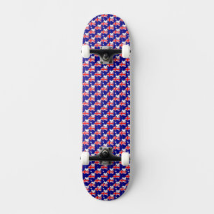 Australian Flag Colours Hearts Pattern Patriotic Skateboard