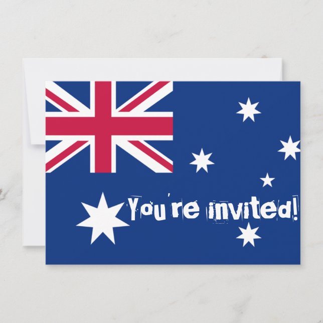 Australian Flag Customise Party Invites (Front)