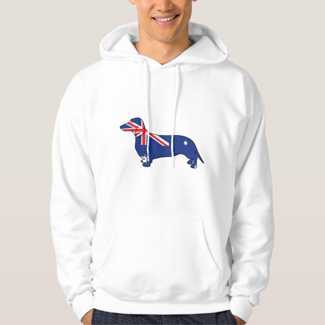 Australian Flag Dachshund Hoodie (Front)