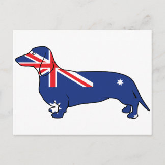 Australian Flag Dachshund Postcard
