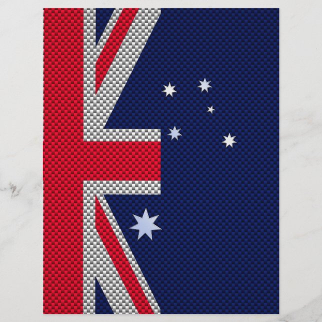 Australian Flag Design Carbon Fibre Chrome Style (Front)