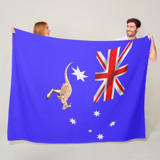 Australian flag fleece blanket (In Situ)