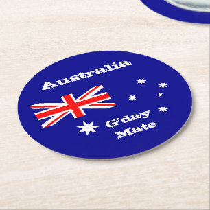 Australian Flag & G'day Mate coasters / Australia