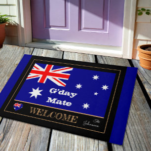 Australian Flag & G'day Mate mats, sports /Welcome Doormat