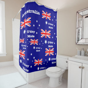Australian Flag & G'day Mate shower / Australia Shower Curtain