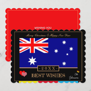 Australian Flag &Happy New Year/Best Wishes Aussie Holiday Card