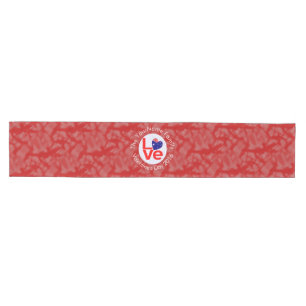 Australian Flag Heart LOVE Red Personalised Text Medium Table Runner