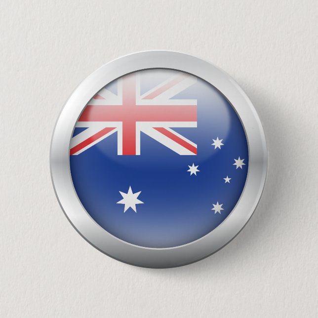 Australian Flag in Orb 6 Cm Round Badge (Front)
