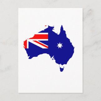 Australian flag map postcard