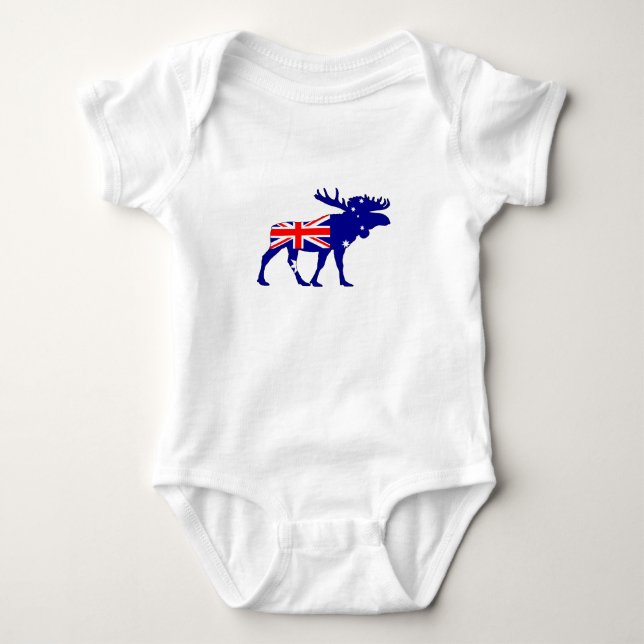 Australian Flag - Moose Baby Bodysuit (Front)