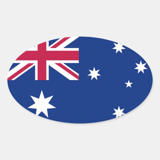 Australian flag oval sticker (Front)
