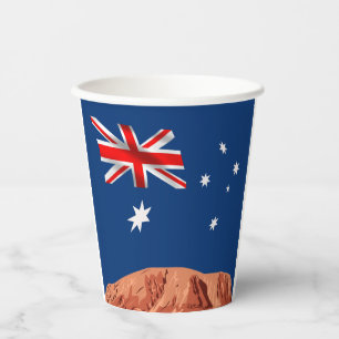 Australian flag paper cups