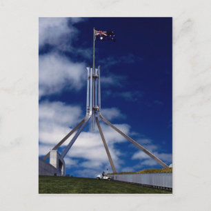 Australian flag, Parliament House, Canberra, Austr Postcard