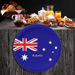 Australian flag party plates, sports /rugby fans paper plate