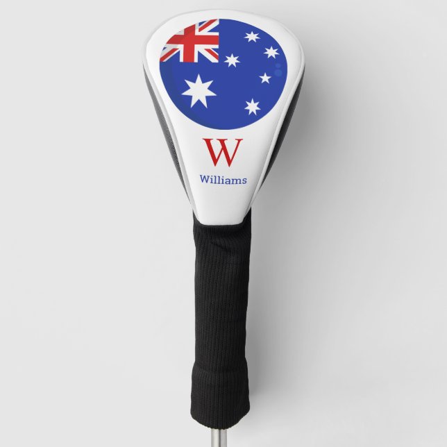 Australian Flag Personalised Golf Head Cover (Front)